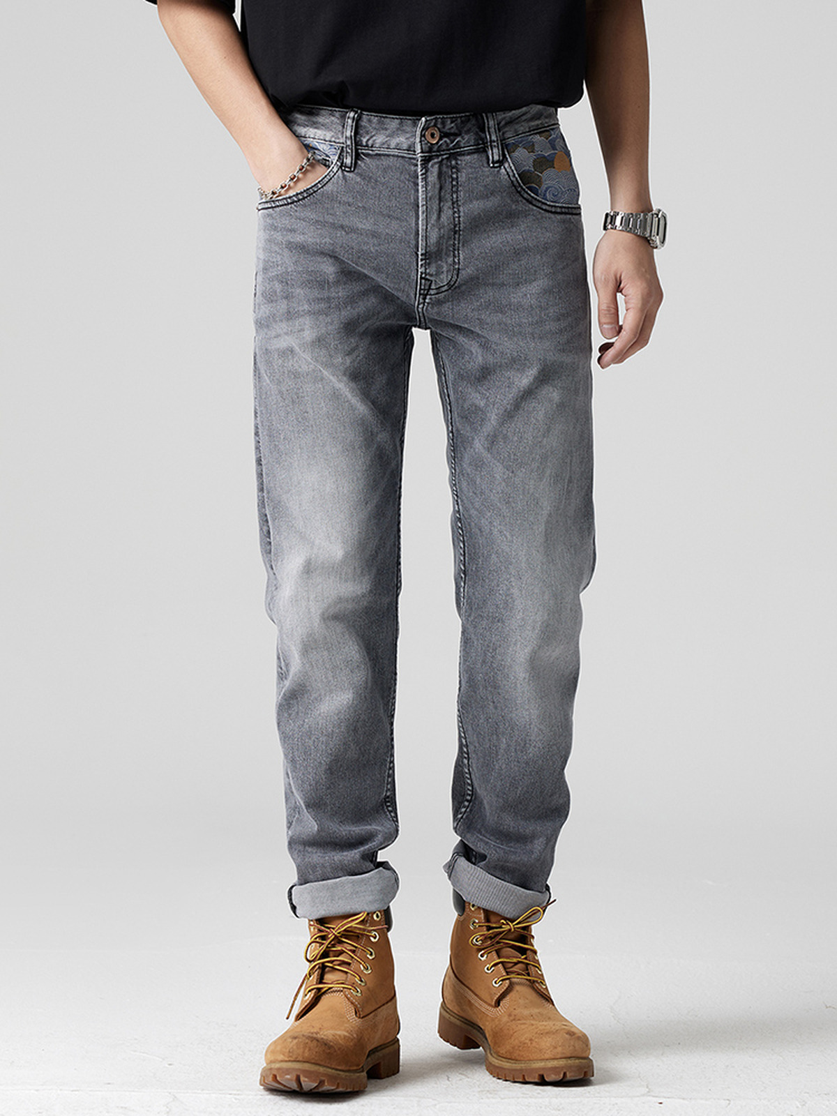 0386 gray slim fit jeans