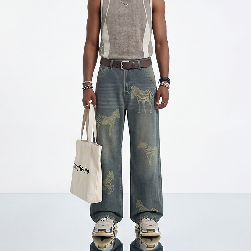 6007 paint splash relaxed jeans