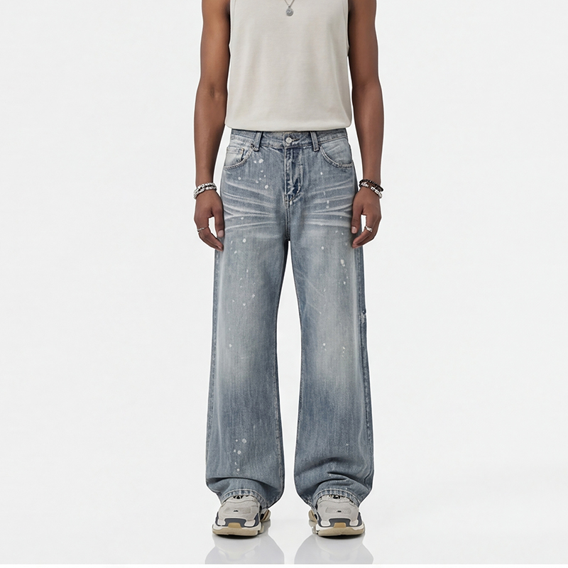 6010 Splatter Wide-Leg Jeans product detail