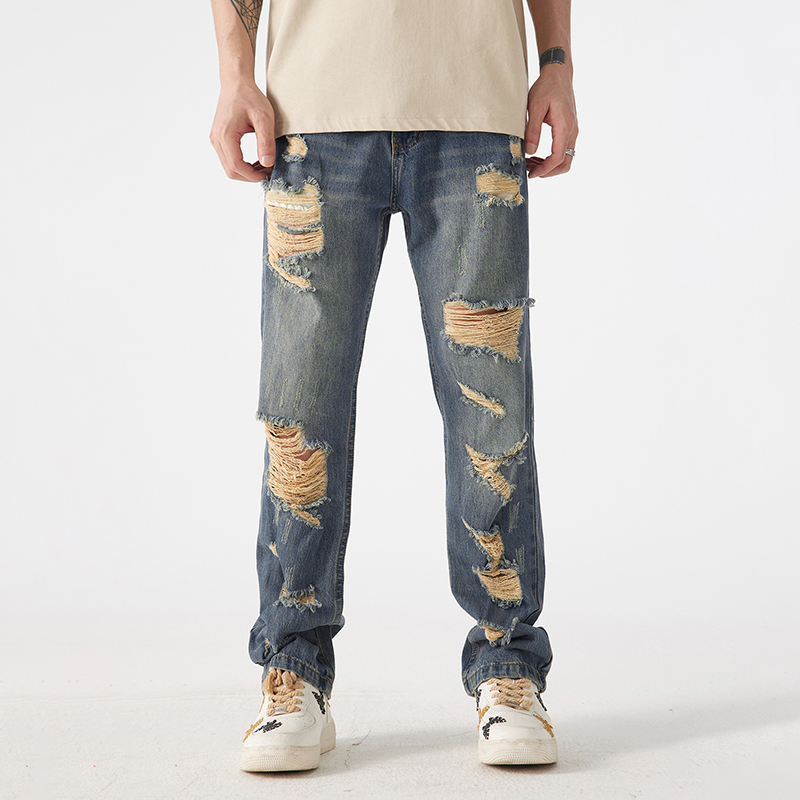 T8059 Distressed Straight Jeans product detail