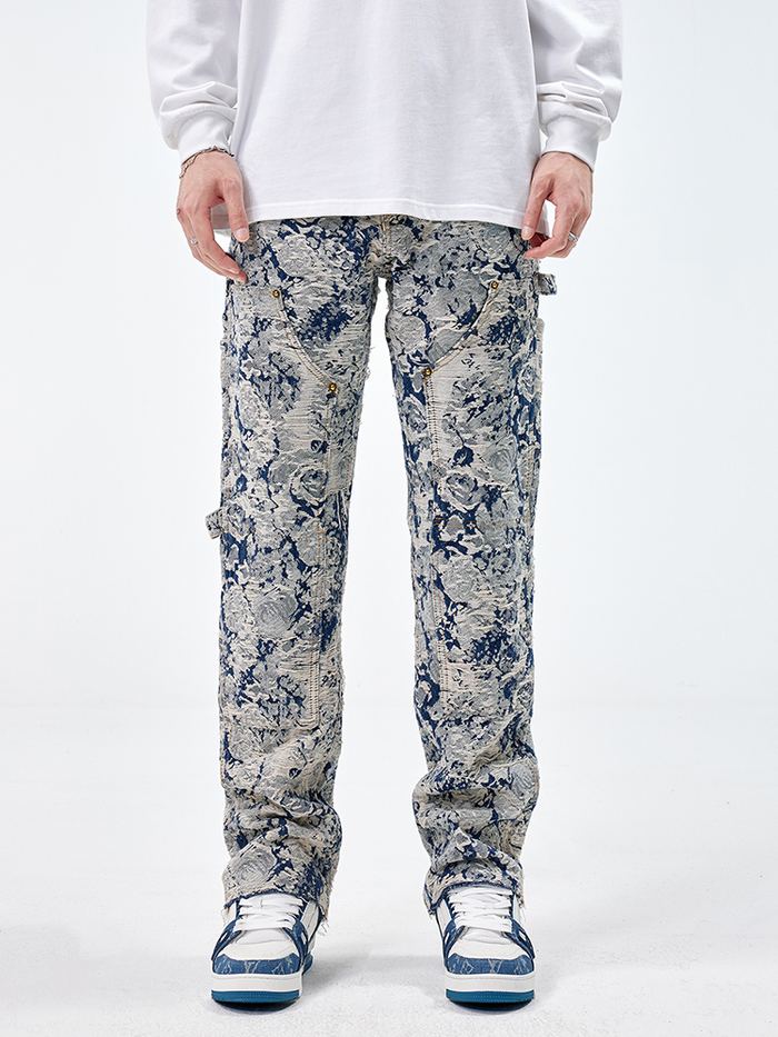 8636 pattern loose jeans
