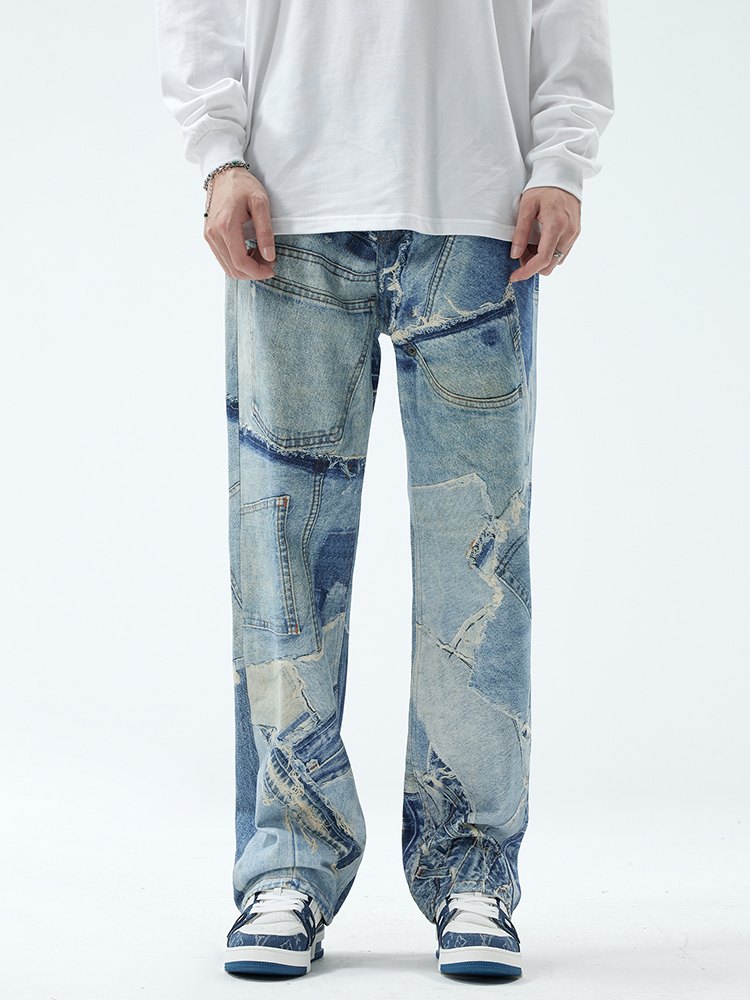 T9612 Patchwork Loose Jeans product detail